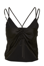 DRAWSTRING CAMI in colour CAVIAR