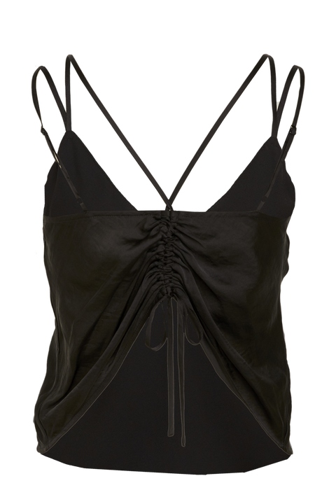 DRAWSTRING CAMI in colour CAVIAR