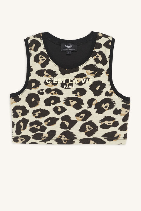 leopard knit crop top