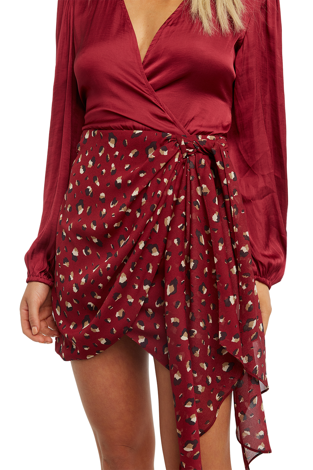 ELENA TIE BLOUSE in colour DRY ROSE