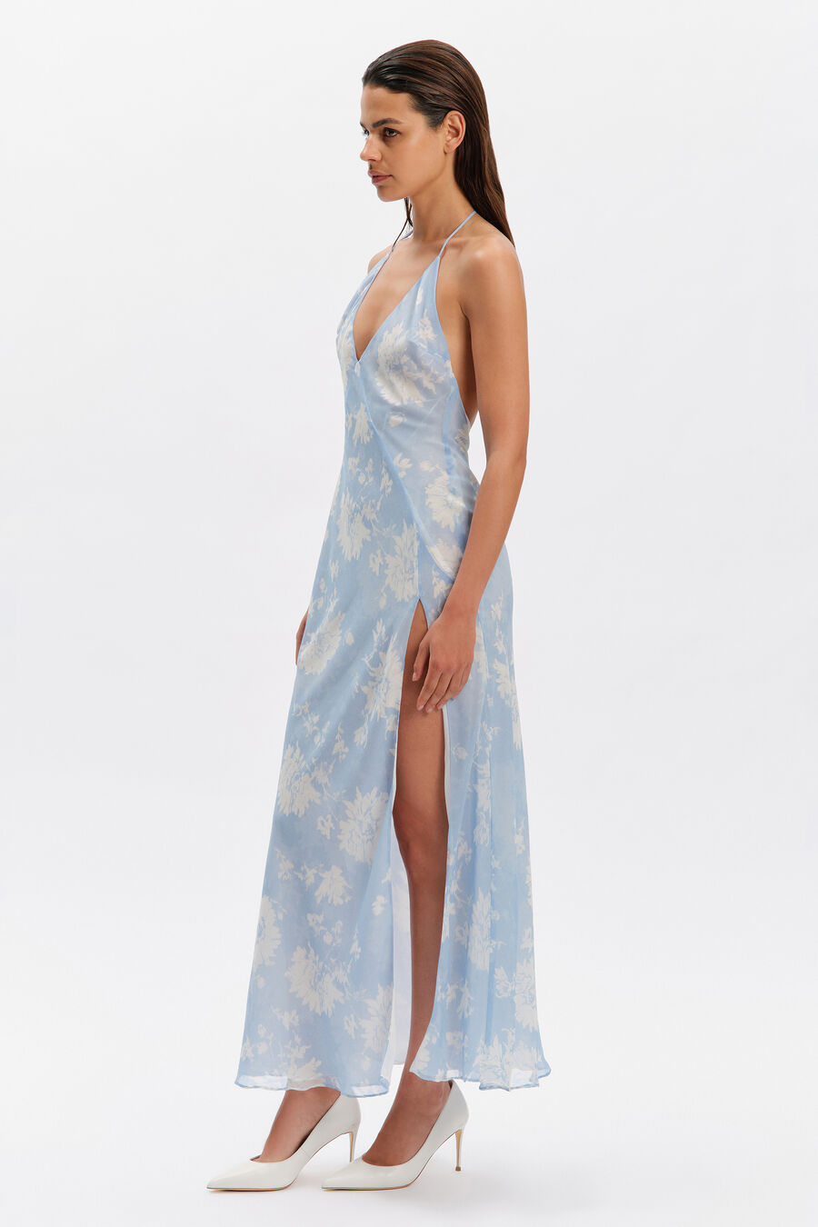 Yve Halter Printed Maxi Dress