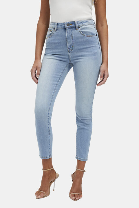 KHLOE HI CROP JEANS in colour DREAM BLUE