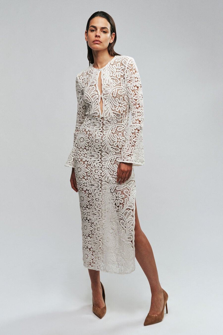 Carlina Crochet Midi Dress