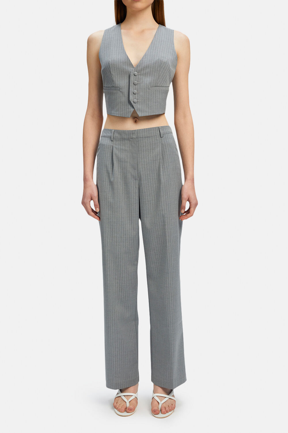 Gray striped pants outlet
