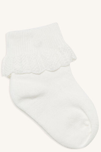 PRETTY FRILL SOCKS in colour WHITE ALYSSUM