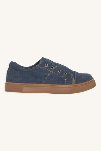 DENIM SLIP ON SNEAKER in colour DELPHINIUM BLUE