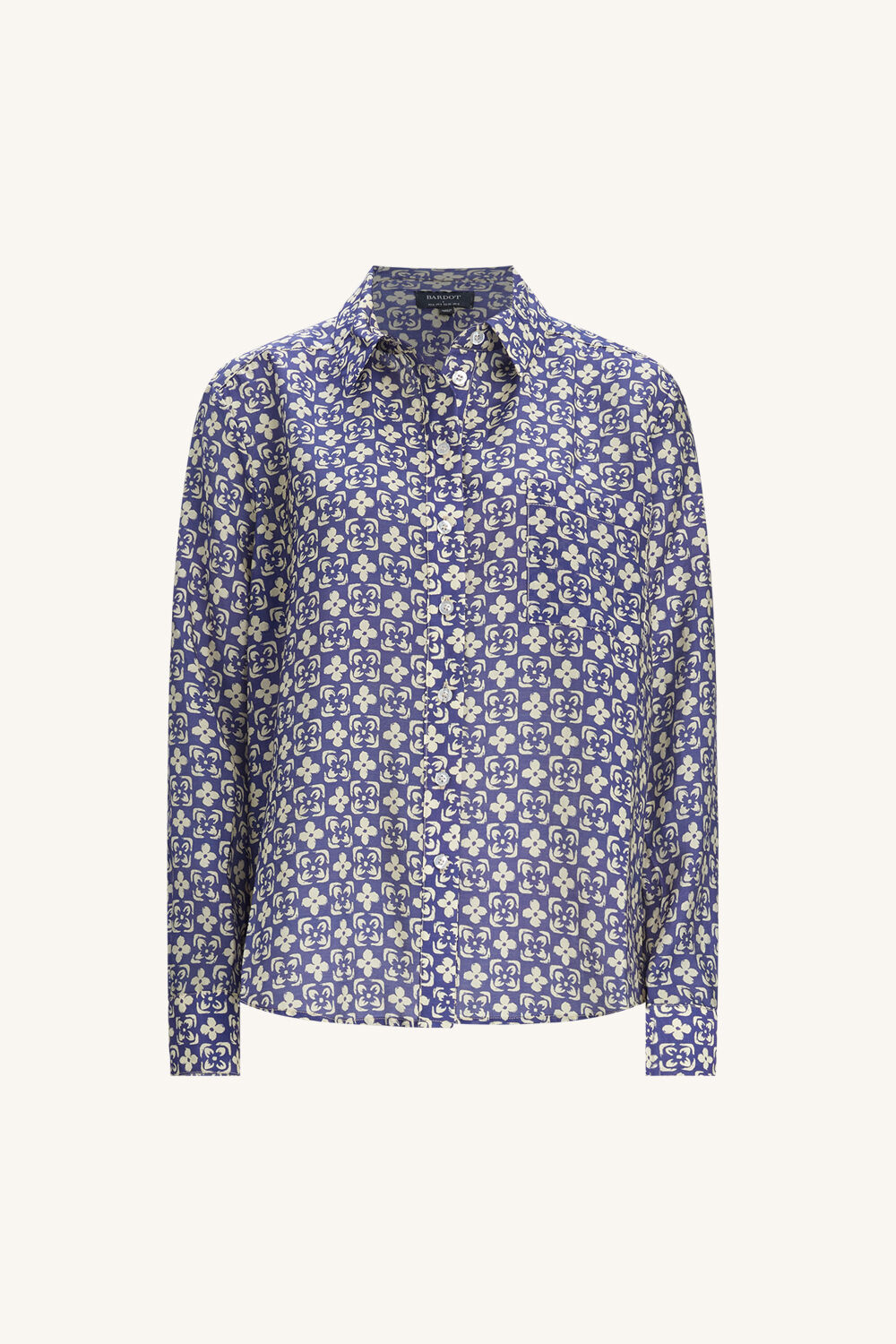 CLASSIC PRINTED COLLAR SHIRT in colour DRESS BLUES