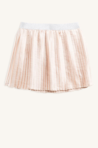 SILKY PLEAT MINI SKIRT in colour CREAM TAN