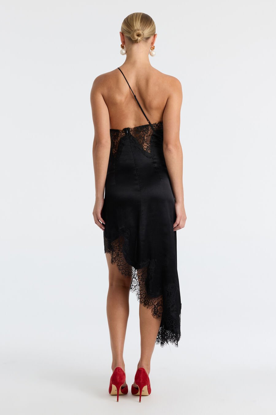 RAYNER ONE SHOULDER DRESS in colour Black