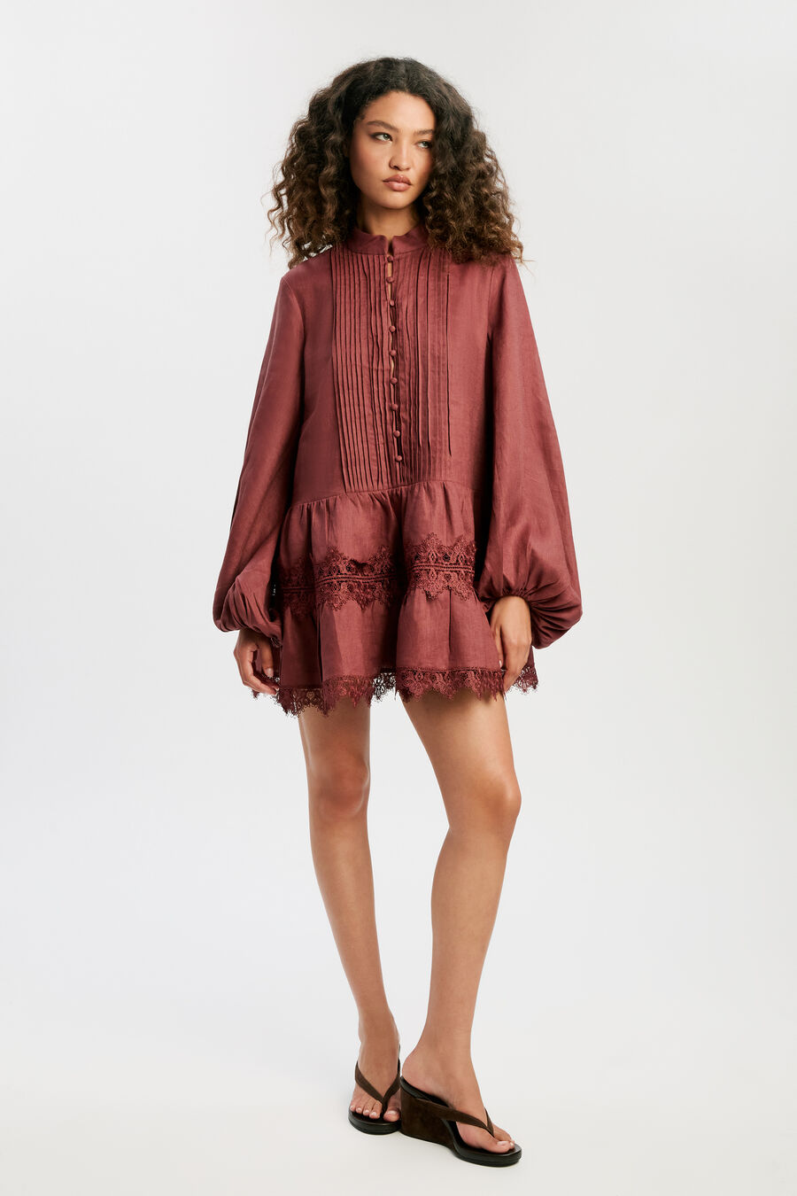 Antonia Lace Trim Mini Dress