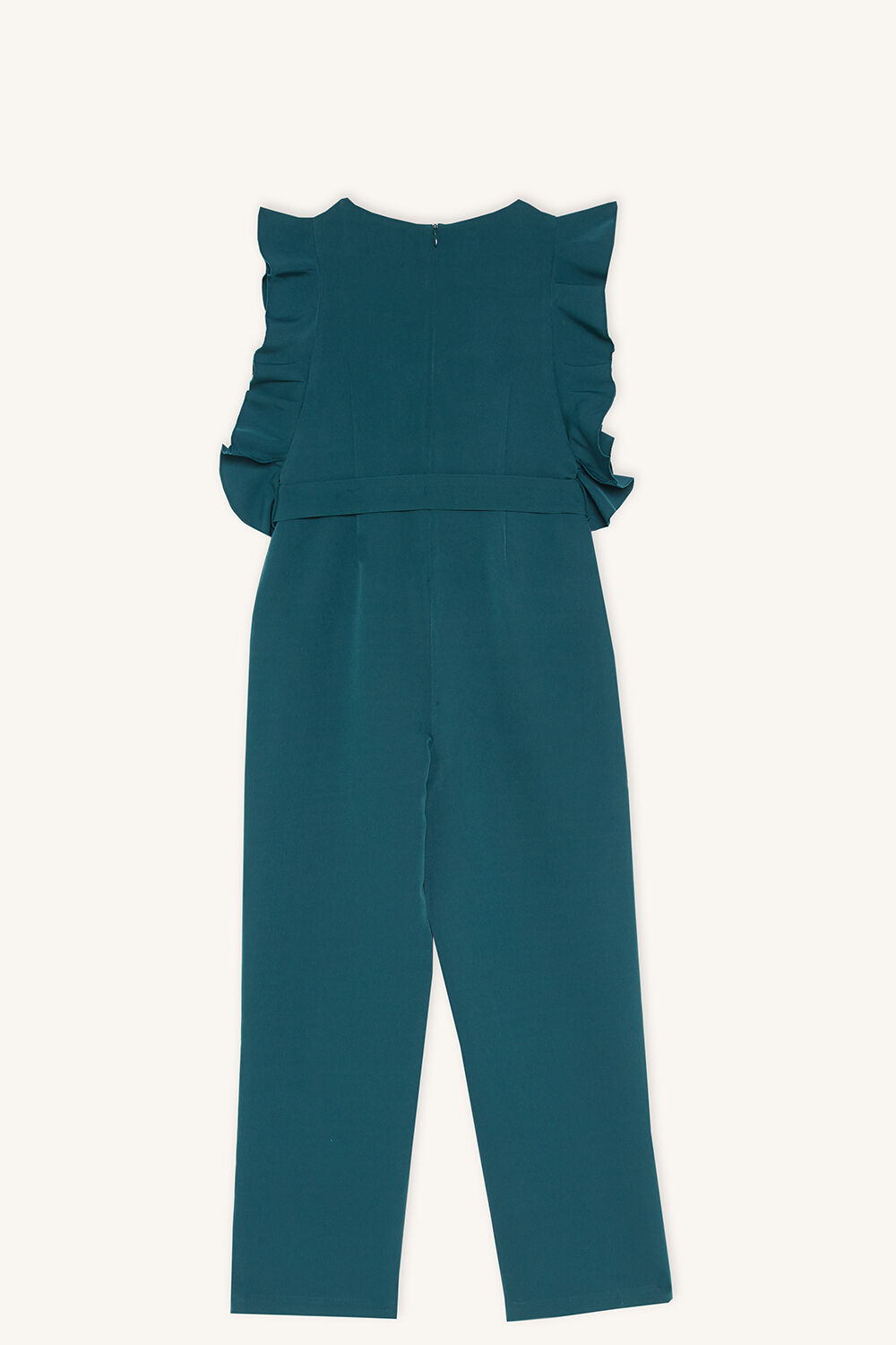 green ruffle jumpsuit