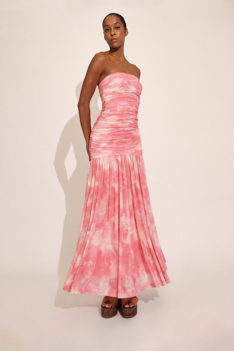 Solana Printed Mesh Maxi Dress