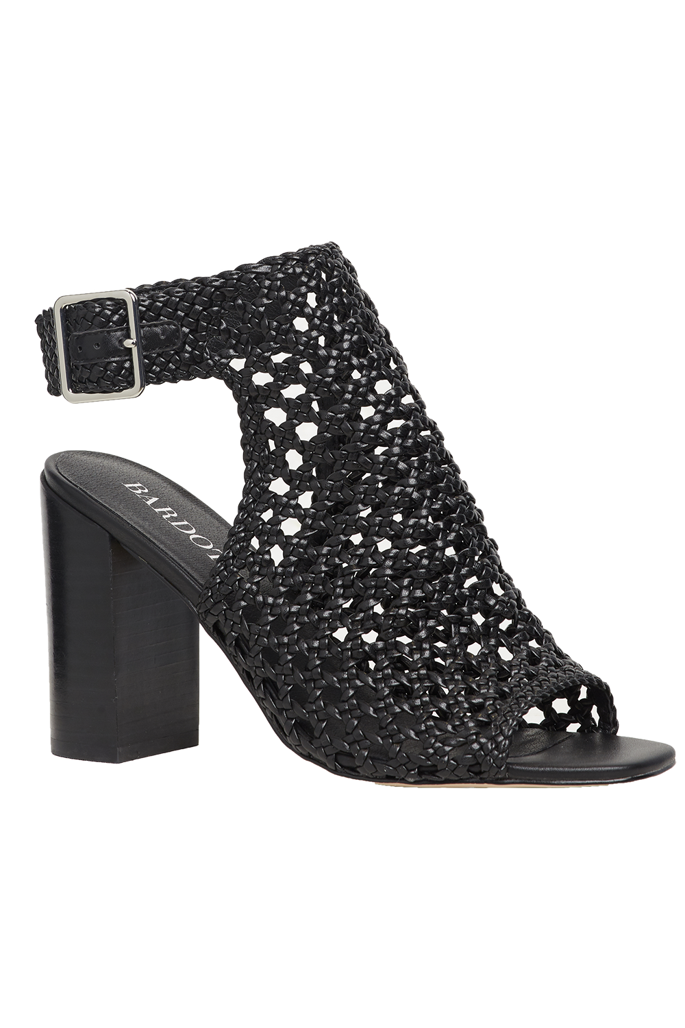 Woven Heel Sandal in Black Bardot