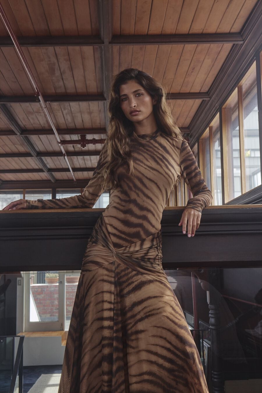 Lea Printed Mesh Dress