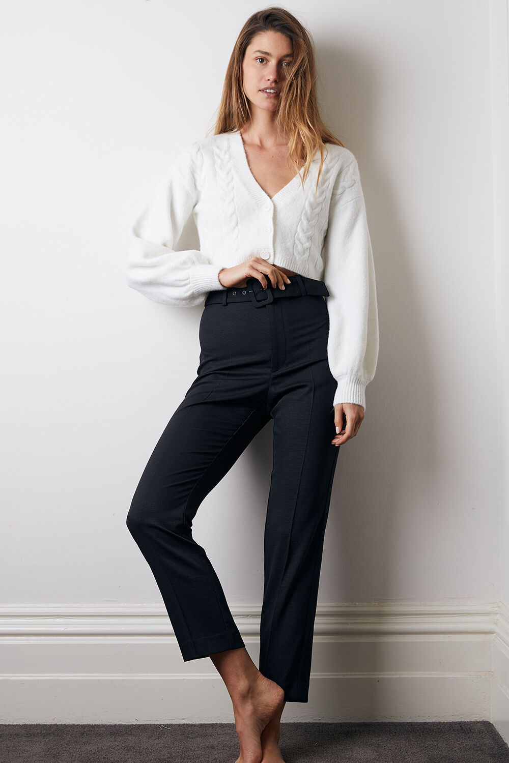 THERESE BUCKLE PANT in colour CAVIAR