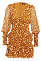 BAMBINA FRILL DRESS in colour GOLDEN OCHRE