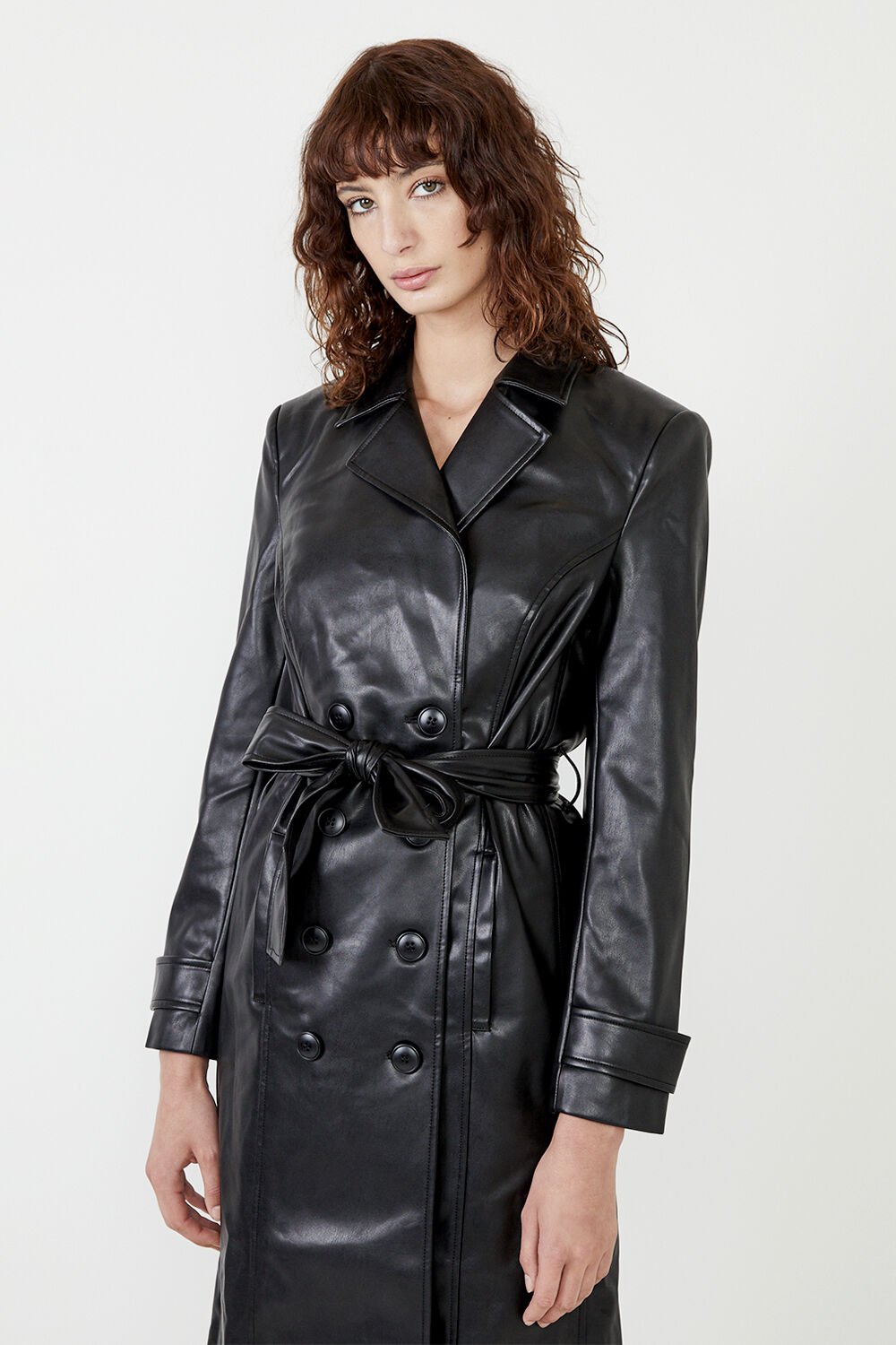 Leather on sale trench jacket