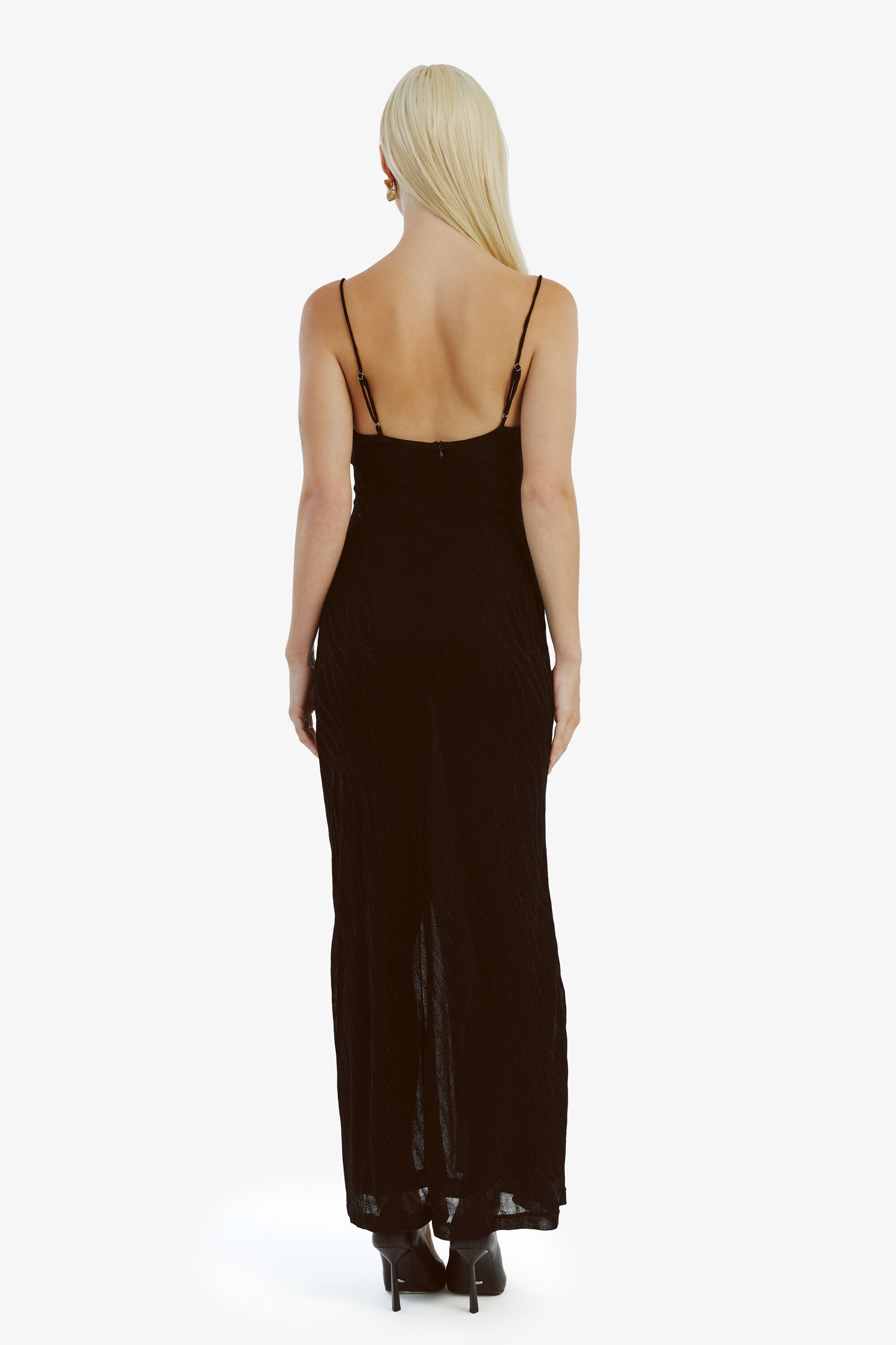 Faro Knit Maxi Dress In Black | Bardot