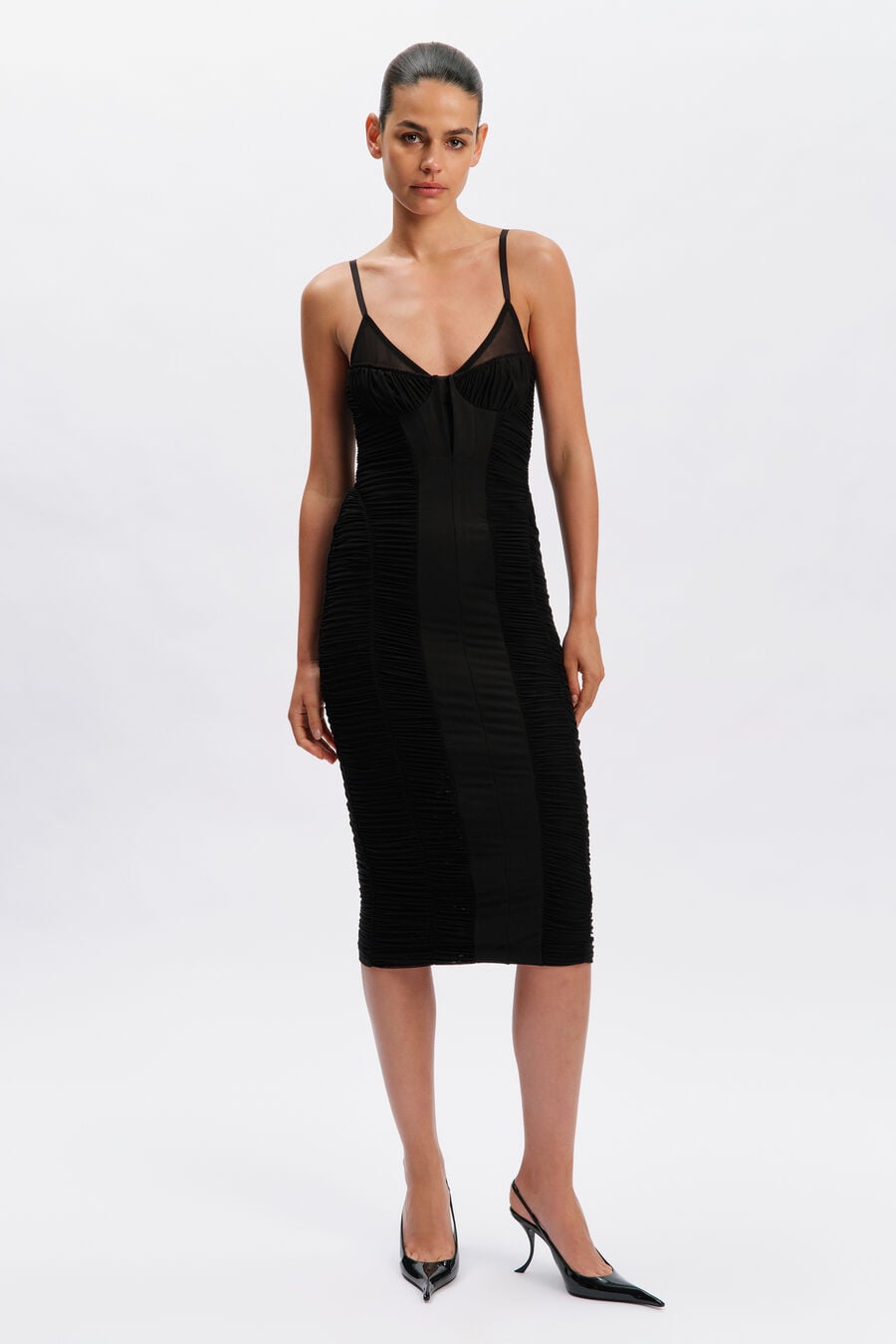 Melia Gathered Midi Dress