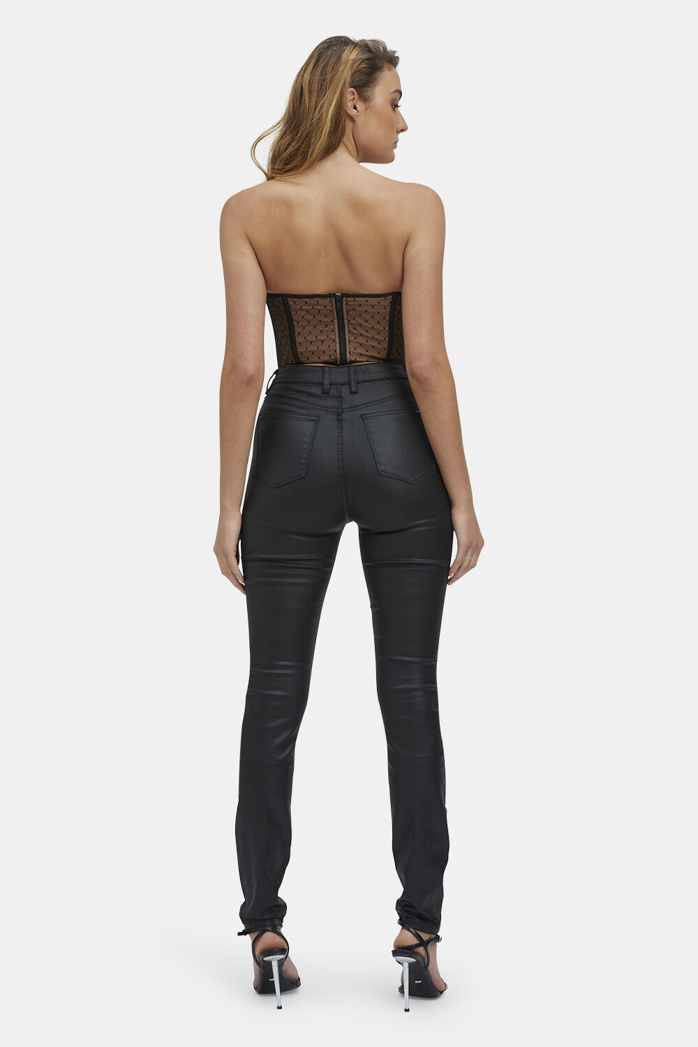 SPOT MESH BUSTIER in colour CLOUD DANCER