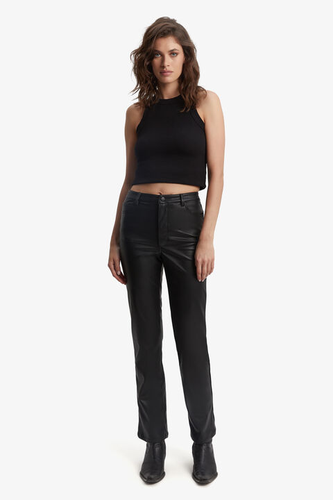 ALESI VEGAN LEATHER PANT in colour CAVIAR