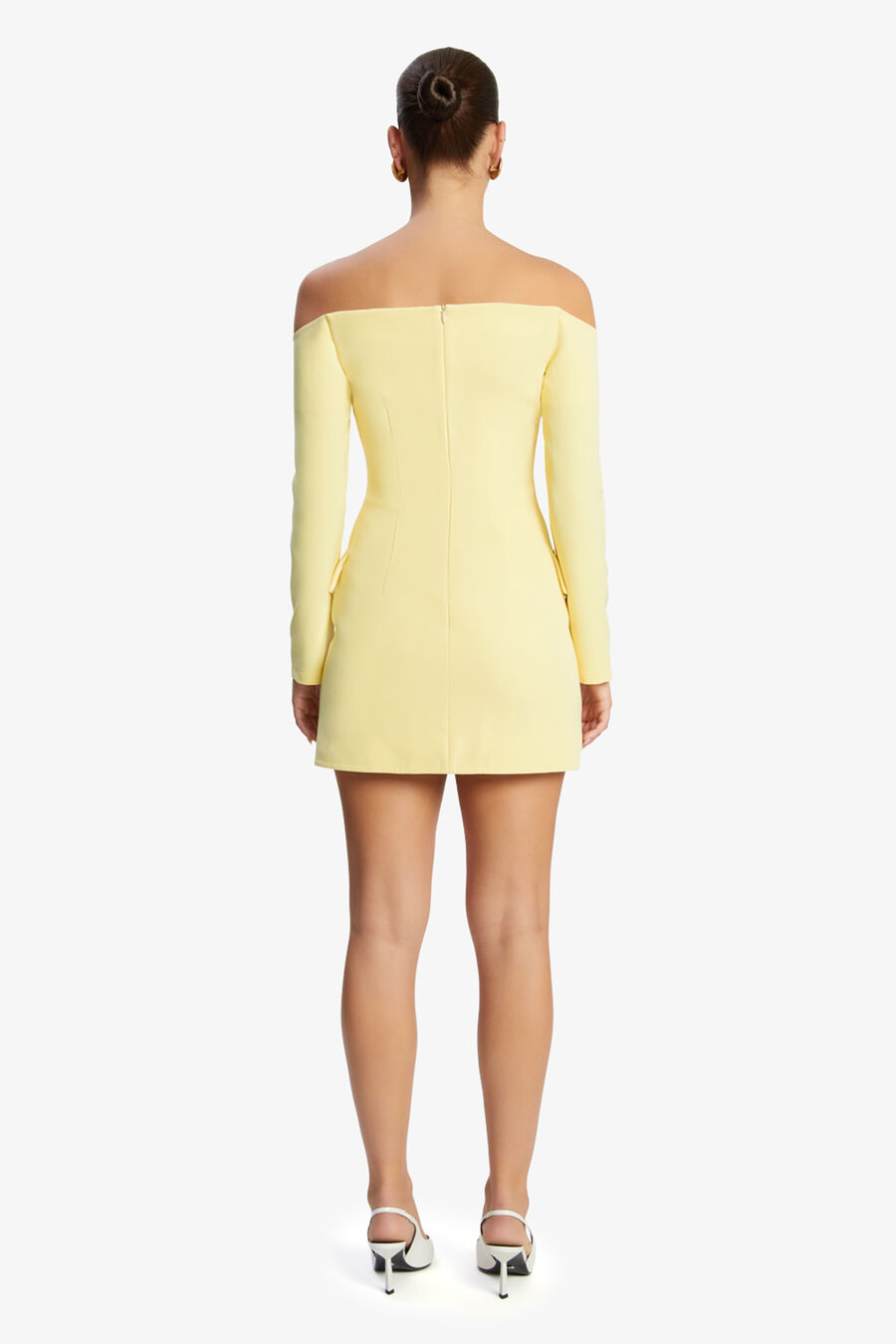 IRIA BUTTON UP MINI DRESS in colour Canary Yellow