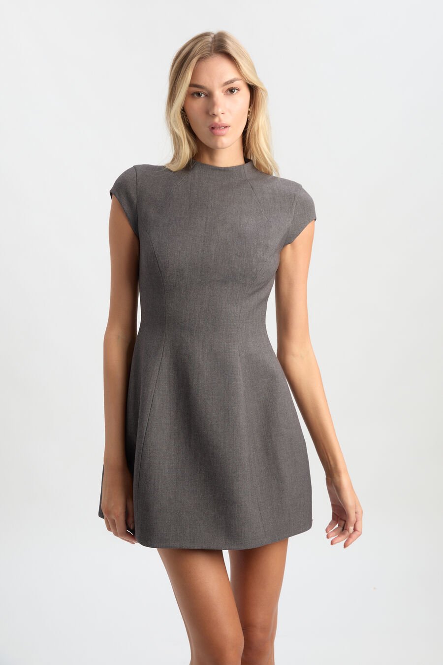 DELPHI HOURGLASS MINI DRESS in colour DARK GREY