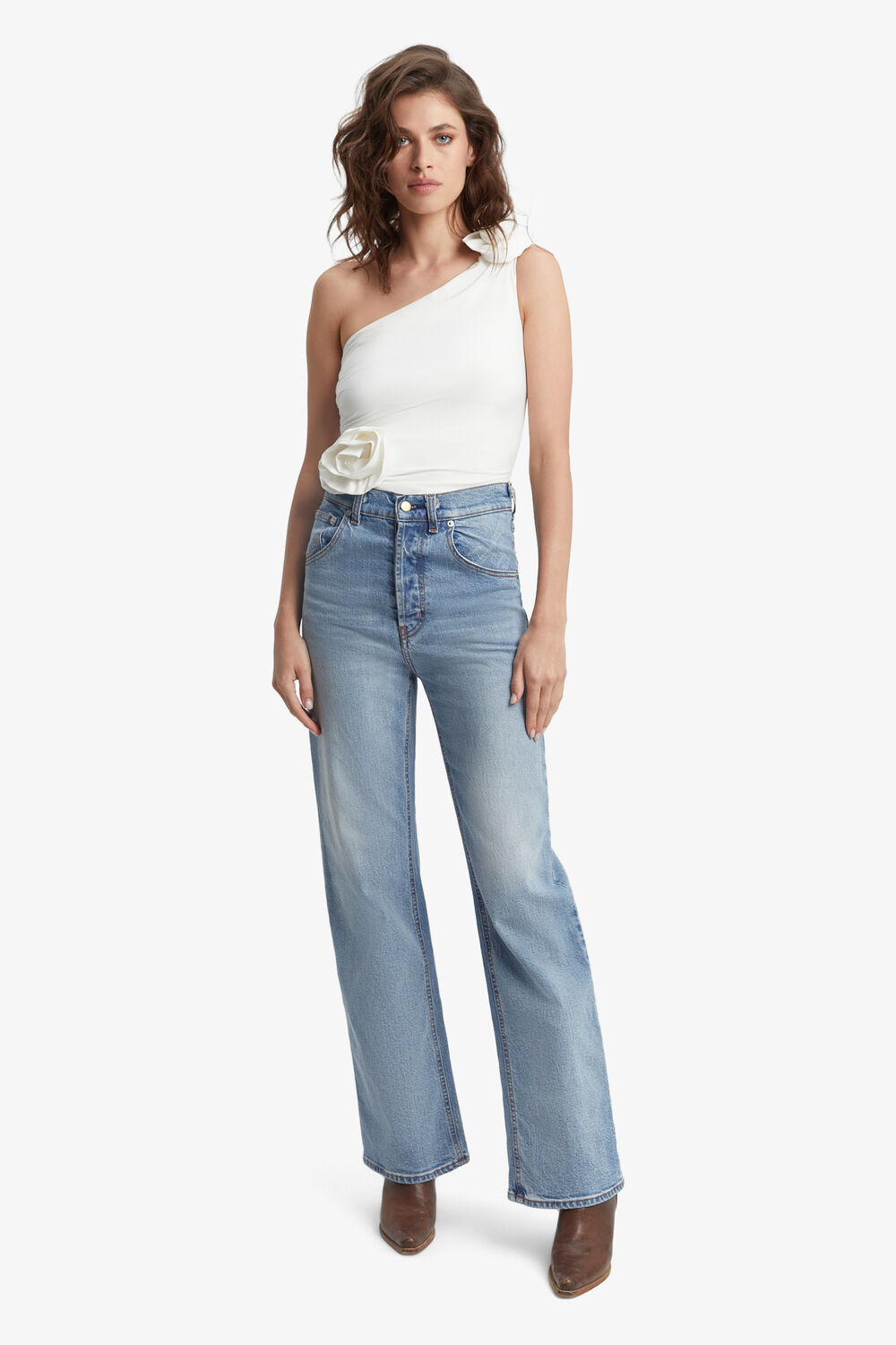 LILITA RUCHED BODYSUIT in colour BRIGHT WHITE