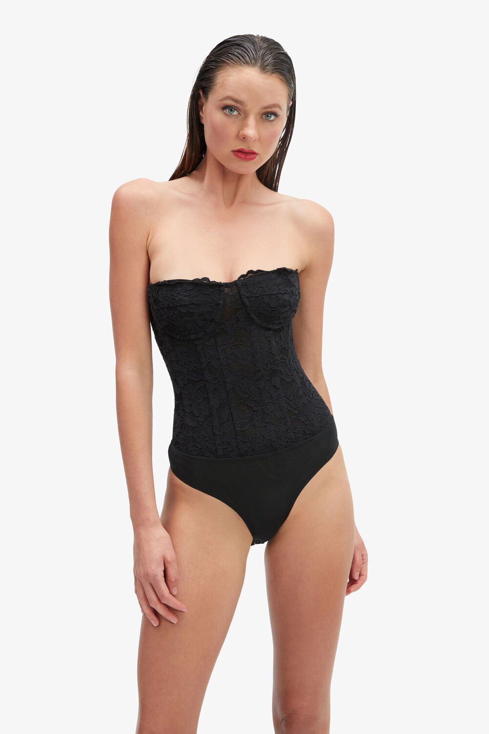 OSKAR BODYSUIT in colour CAVIAR