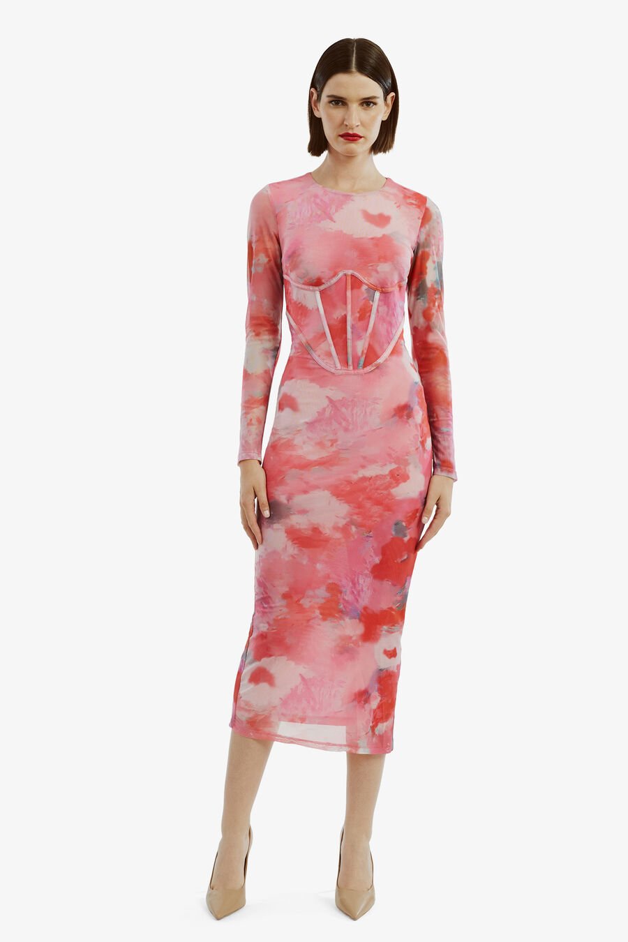 Lena Mesh Midi Dress