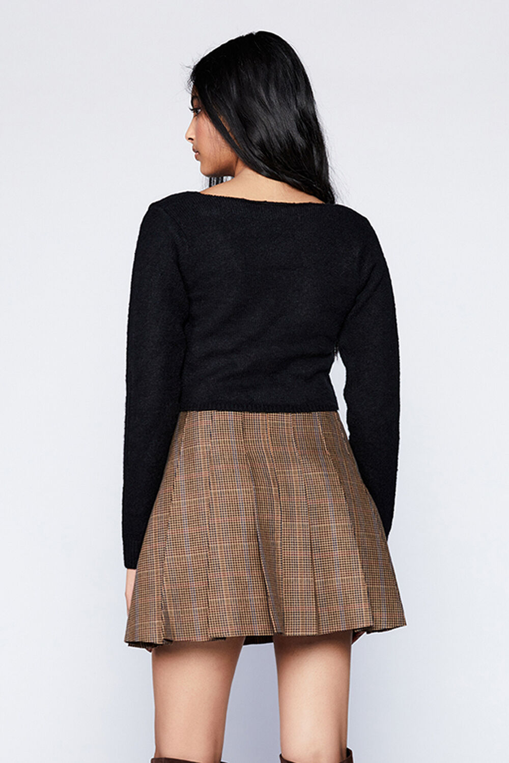 REILLY KNIT CARDIGAN in colour CAVIAR