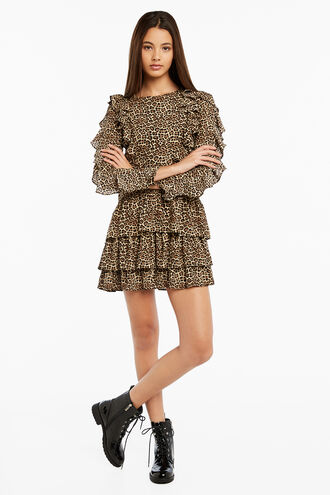 WHIT RA RA DRESS in colour BEIGE