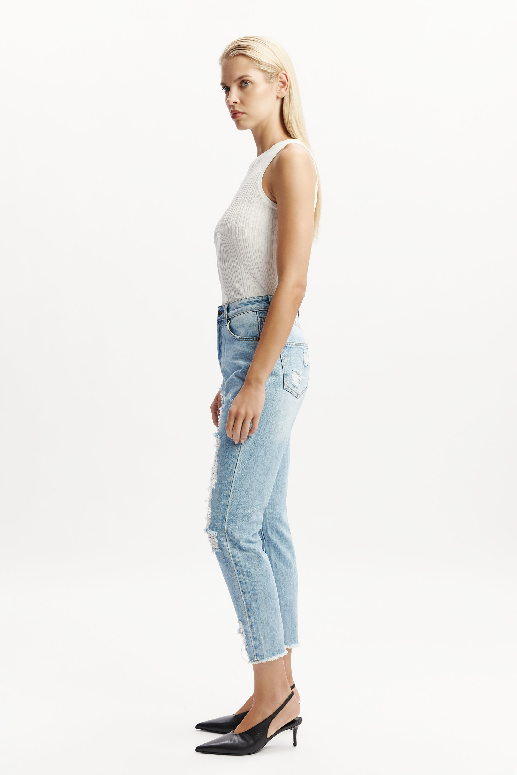 Bardot mom jeans top