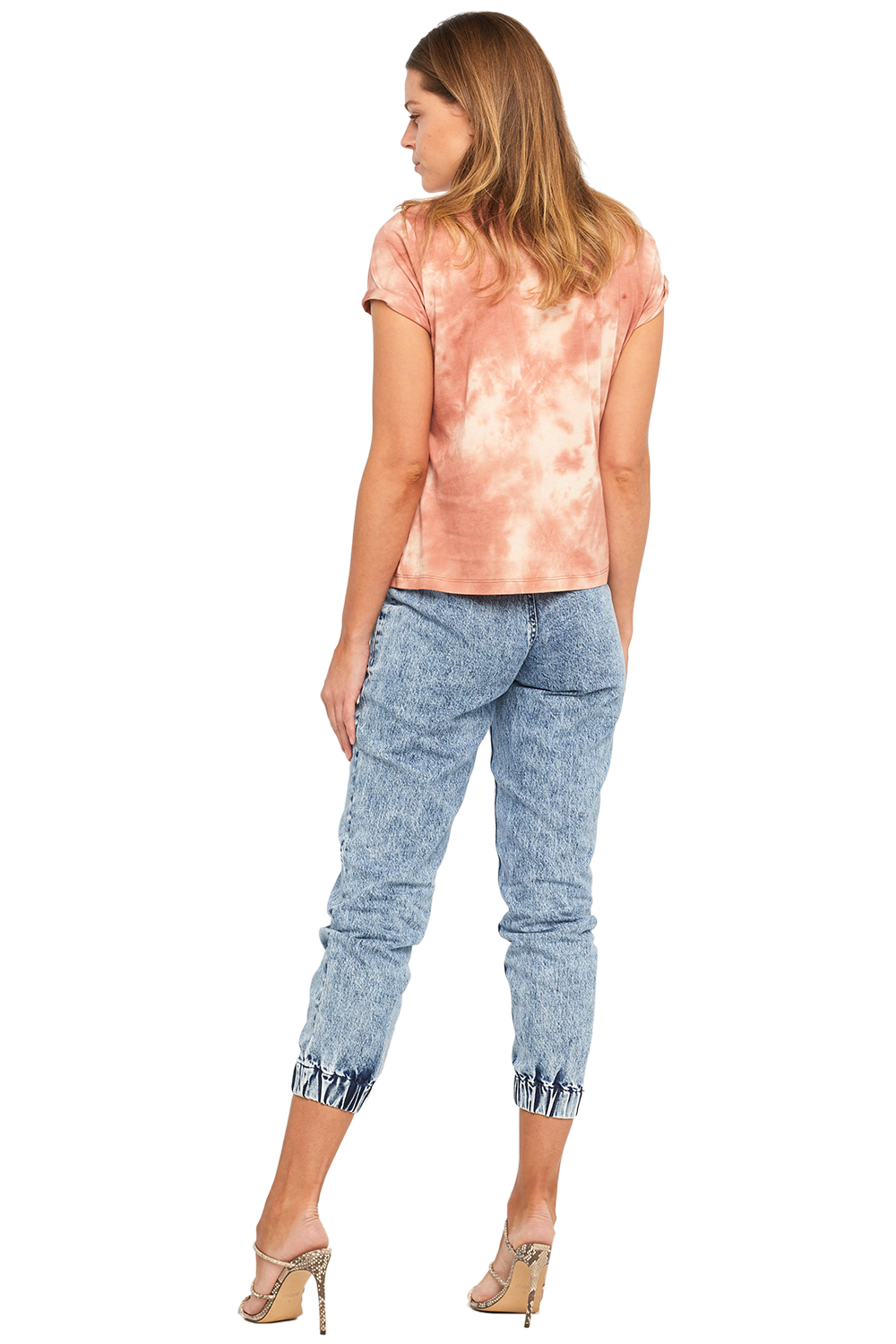 SOFT TIE DYE TEE in colour DUSTY CORAL