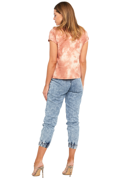 SOFT TIE DYE TEE in colour DUSTY CORAL