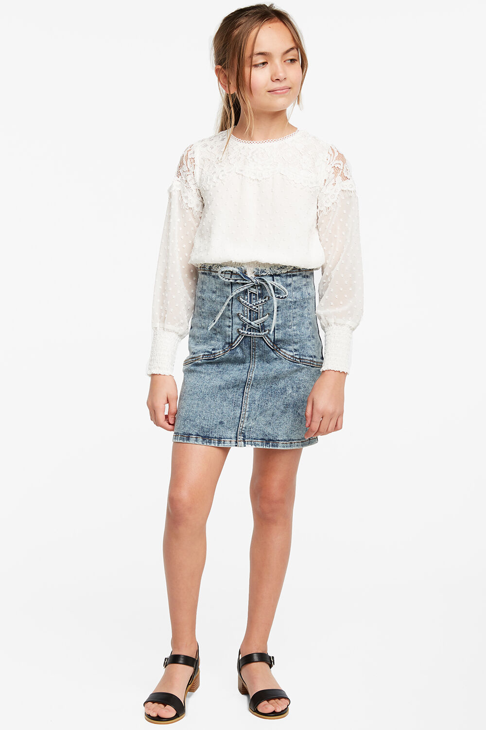 Corset Denim Skirt Tween Girls 716 Bottoms Bardot Junior