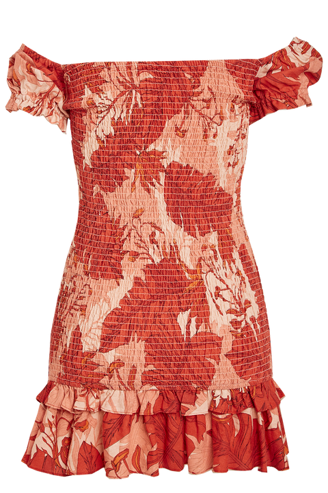 GWEN MINI DRESS in colour MINERAL RED