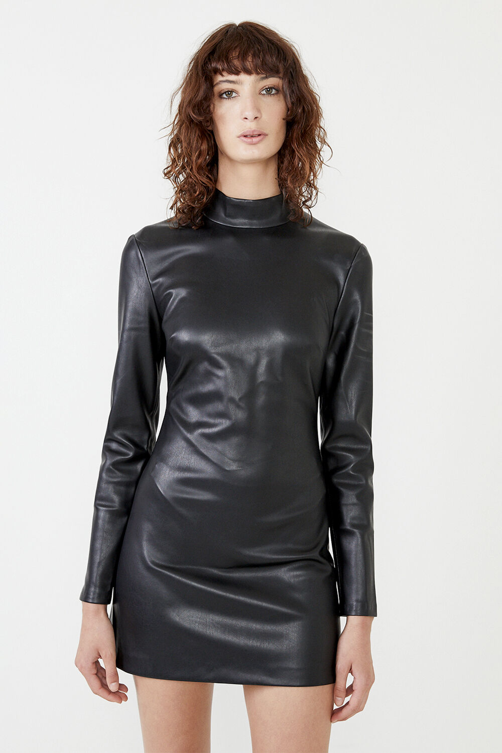 Harley Vegan Leather Dress in Black 