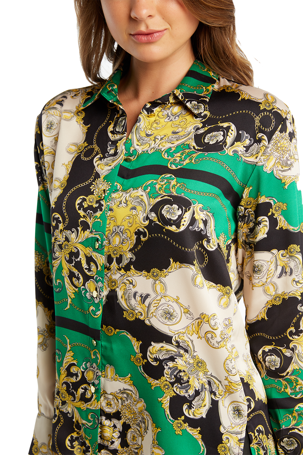 Scarf Print Shirt Ladies Clothing & Tops Bardot