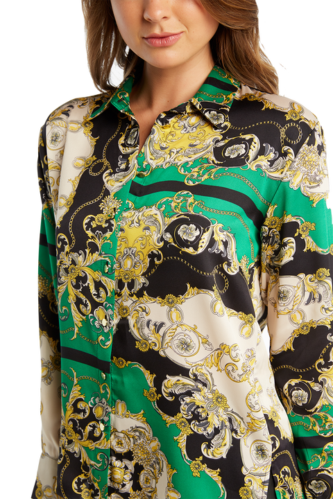 SCARF PRINT SHIRT in colour CLASSIC GREEN