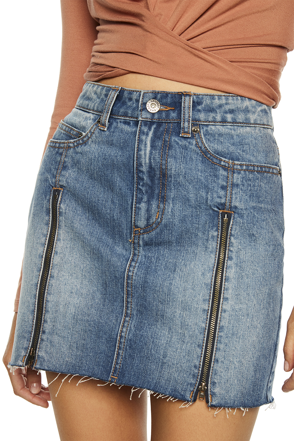 mini skirt zip front