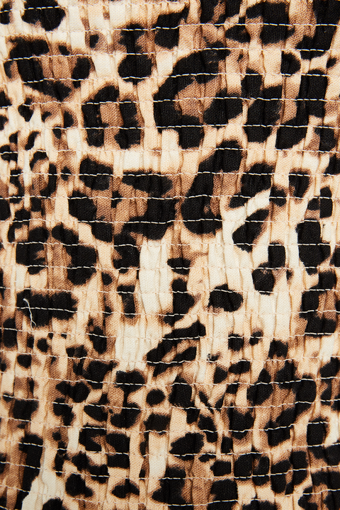 LEO SHIRRED DRESS in colour BUTTERUM