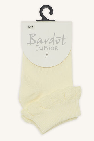 COTTON FRILL SOCKS in colour YELLOW CREAM