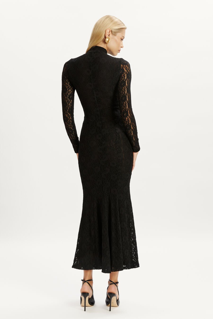 HARLYN LACE MAXI DRESS in colour BLACK