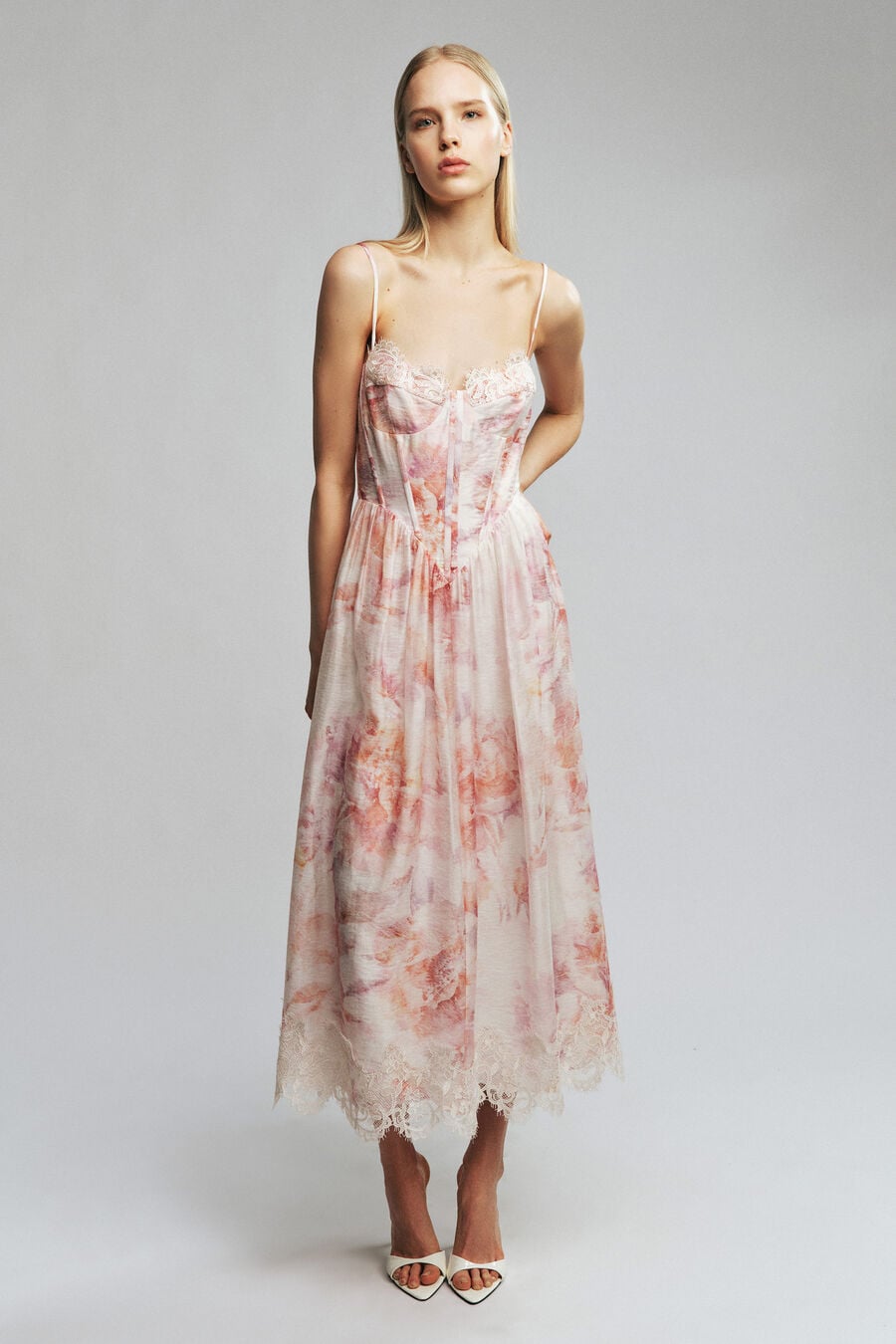 Ashta Lace Detail Midi Dress