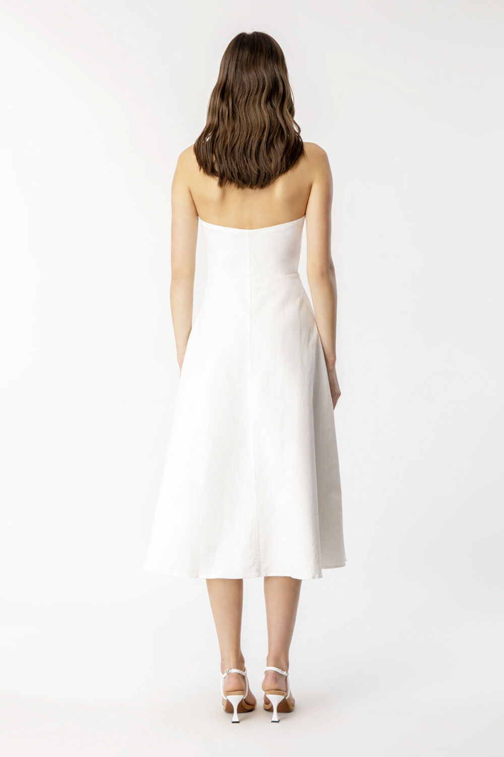 MIDI HALTER UTILITY DRESS in colour CLOUD DANCER