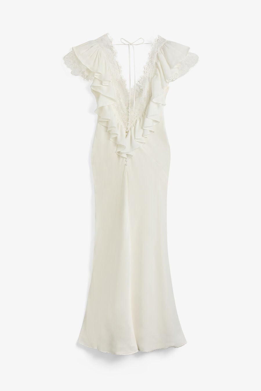 CELESTE RUFFLE MAXI DRESS in colour Orchid White