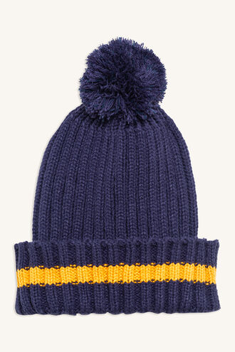 STRIPE BEANIE in colour BLACK IRIS