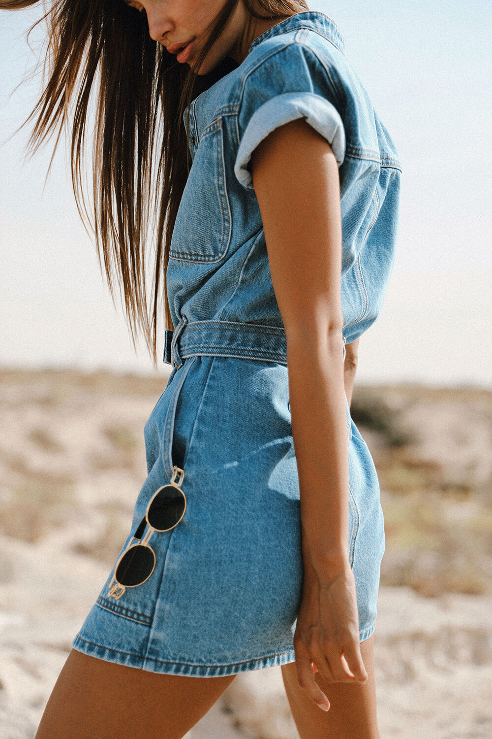Stacey Denim Dress in Vintage | Bardot