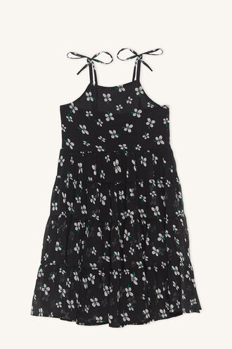 FLO TEIRED DRESS in colour CAVIAR